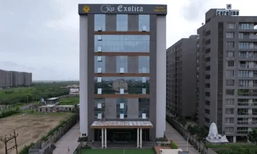 Aerial drone view of Agrawal Pragati Trust foundation hall
